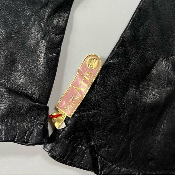Miss Aris NWT Vintage Silk Lined Black Leather Gloves 6.5 - Picture 3 of 8